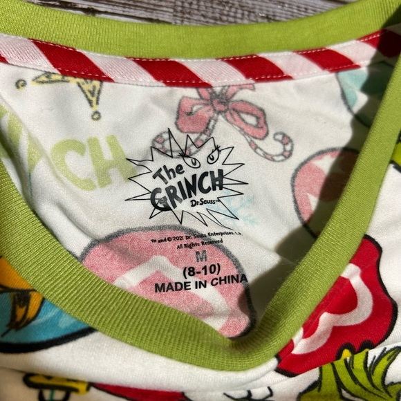 Grinch Woman’s Pajamas - Festive Green and White Size Medium - Picture 3 of 5